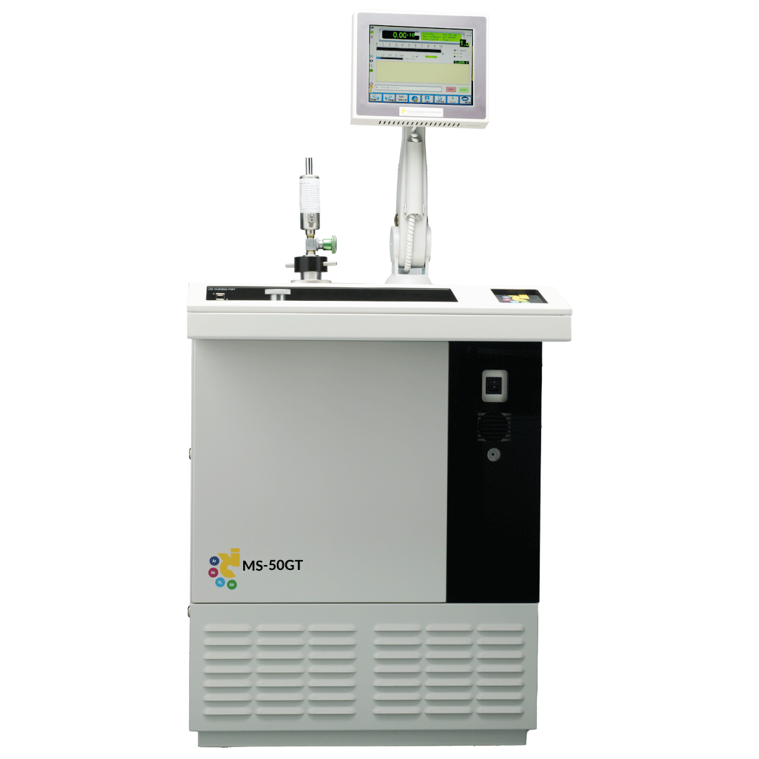 MS50GT device, highlighting its compact design, display screen, and control interface