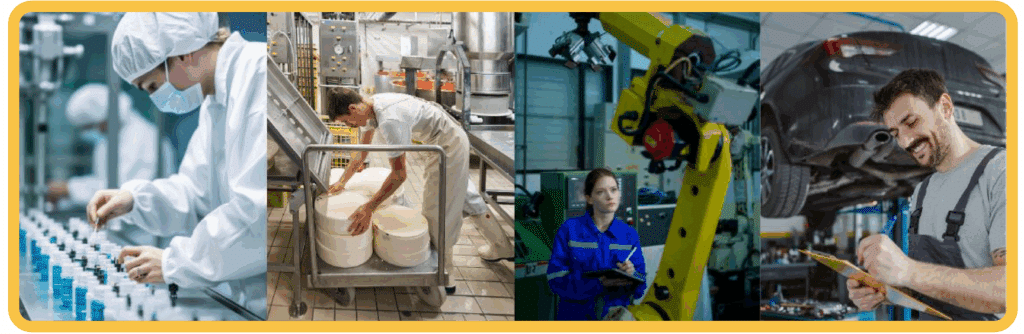 Different industry sectors illustrated for leak testing applications
