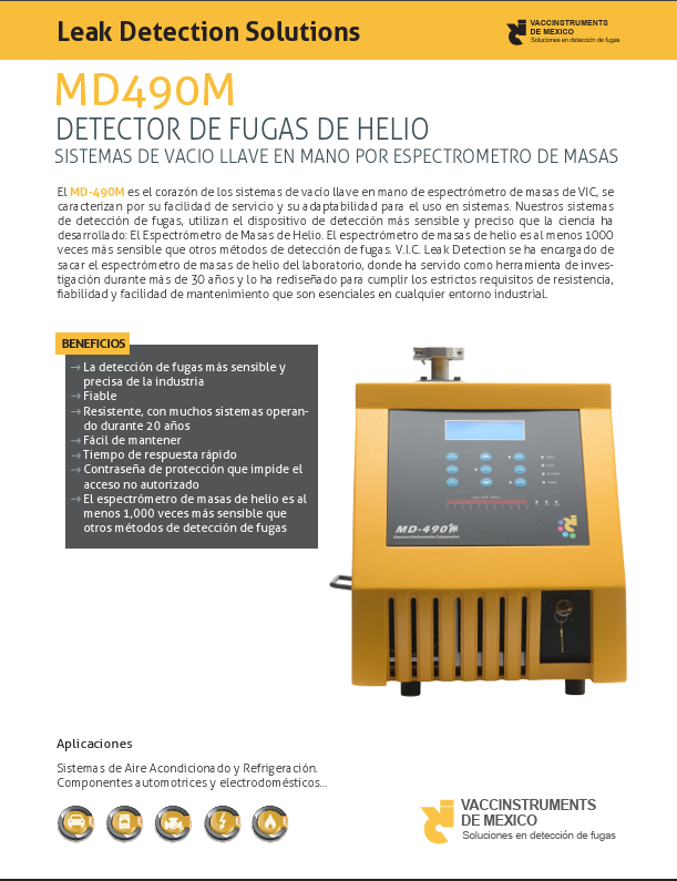 MD490M brochure screenshot Screenshot of the MD490M brochure